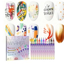 12 Colors Nail Art Pe ns Set