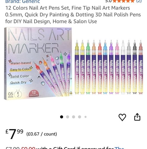 Colors nail art pens set - 12,
