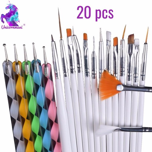 20pcs nail brush set dotting - set,