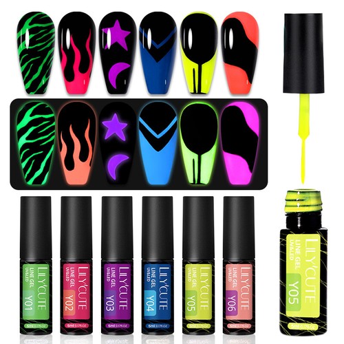 Glow the dark nail art - in,