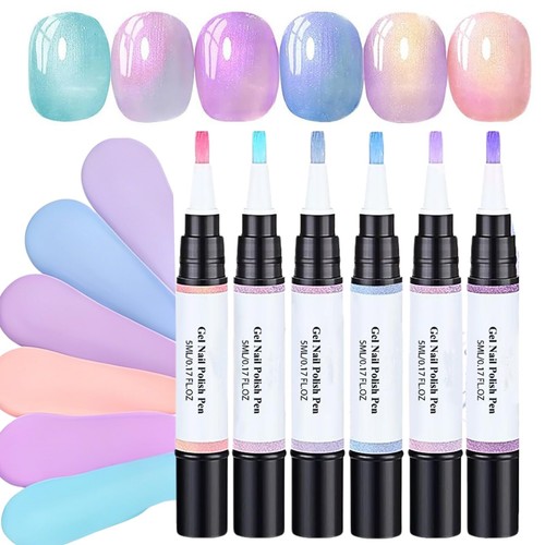 6pcs gel nail - 6pcs, pens