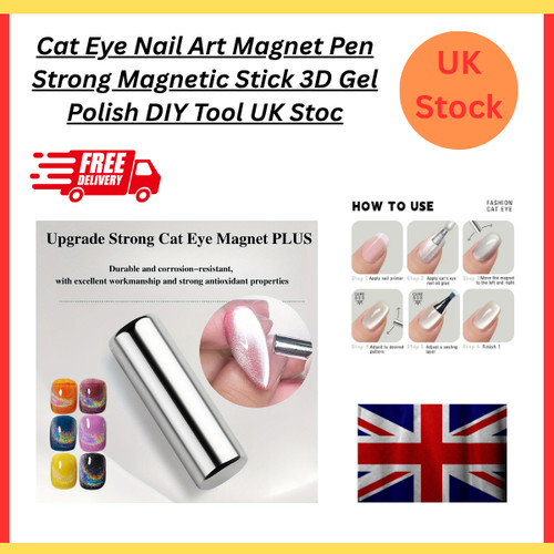 Cat eye nail art magnet - magnet, pen